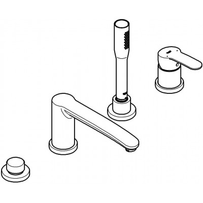 Смеситель для ванны GROHE Eurostyle Cosmopolitan на 4 отверстия, хром