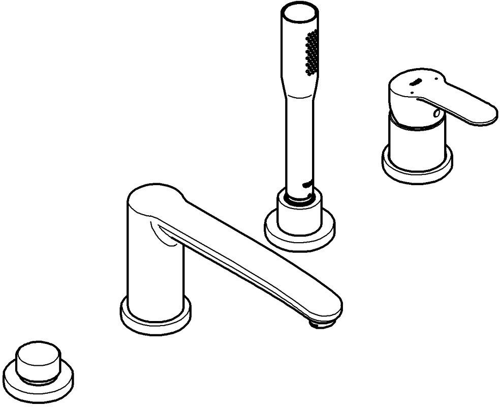 Смеситель для ванны GROHE Eurostyle Cosmopolitan на 4 отверстия, хром