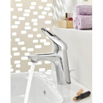 Смеситель для раковины GROHE Eurostyle S-size с цепочкой, хром