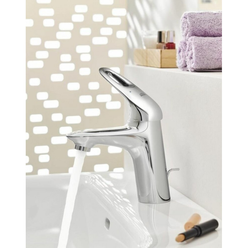 Смеситель для раковины GROHE Eurostyle S-size с цепочкой, хром