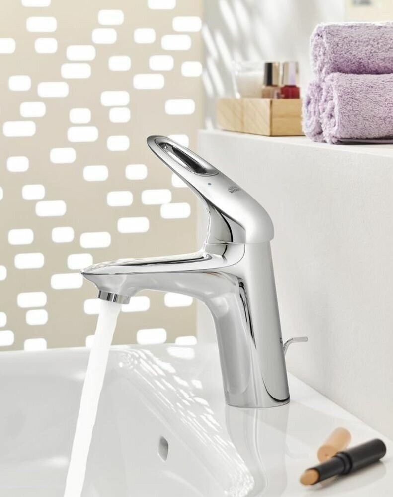 Смеситель для раковины GROHE Eurostyle S-size с цепочкой, хром
