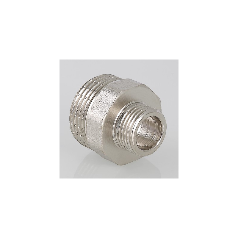 Ниппель латунь никель переходной Ду 25х20 (1"х3/4") НР VALFEX VF.580.N.100.034