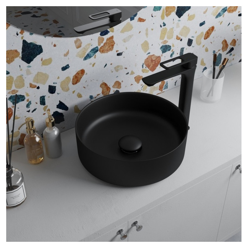 Донный клапан без перелива Iddis черный матовый OPHBM00i88