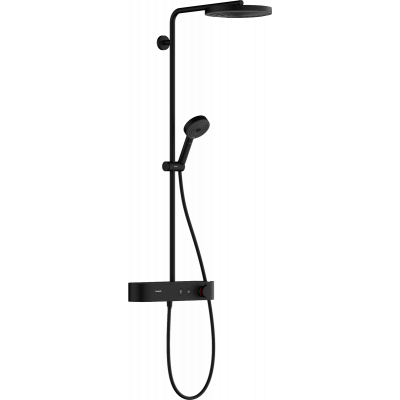 Душевая система хром Hansgrohe Pulsify S Showerpipe 260 1jet с ShowerTablet Select 400, матовый черный