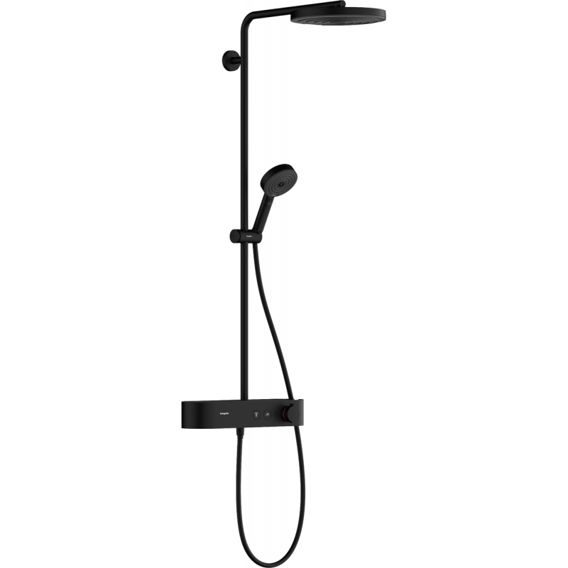 Душевая система хром Hansgrohe Pulsify S Showerpipe 260 1jet с ShowerTablet Select 400, матовый черный
