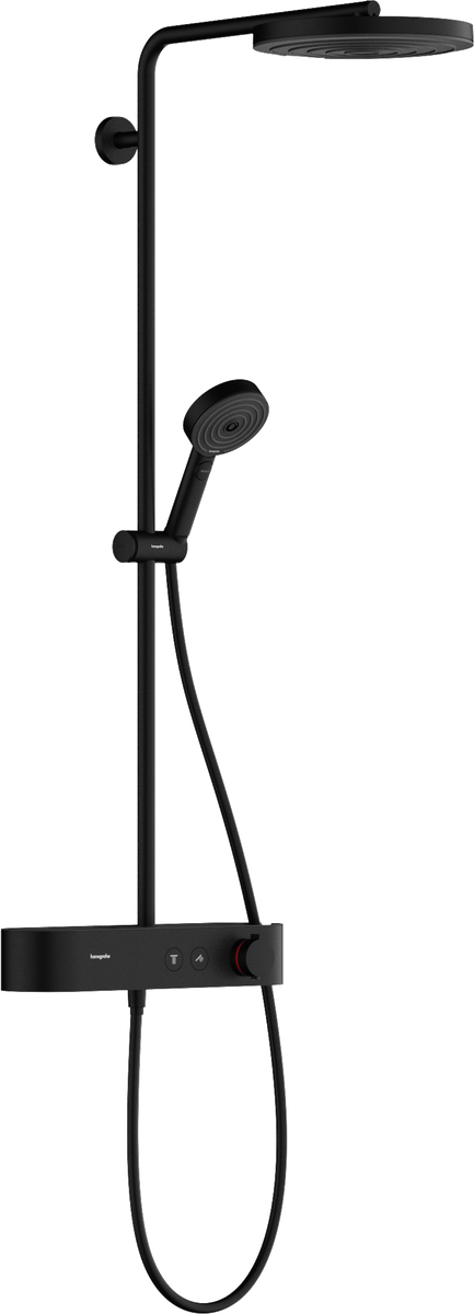 Душевая система хром Hansgrohe Pulsify S Showerpipe 260 1jet с ShowerTablet Select 400, матовый черный