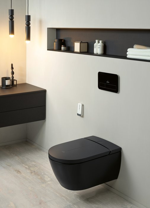 Унитаз-биде Villeroy & Boch ViClean-I200, Pure Black CeramicPlus