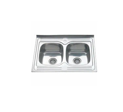 Мойка 8060S MELANA 0,8/180 2-я чаша накладная прямоугольная с сифоном (061 t *5)