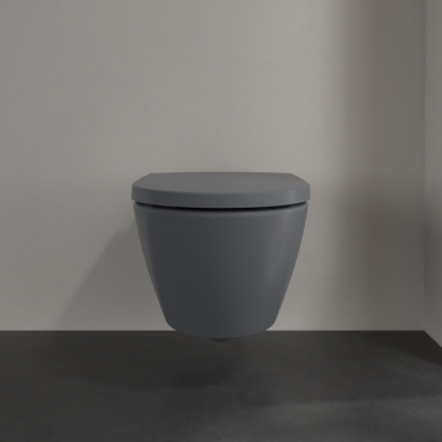 Подвесной унитаз Villeroy&Boch Subway 2.0 глубокий смым, без ободка, с функцией DirectFlush, Graphite CeramicPlus