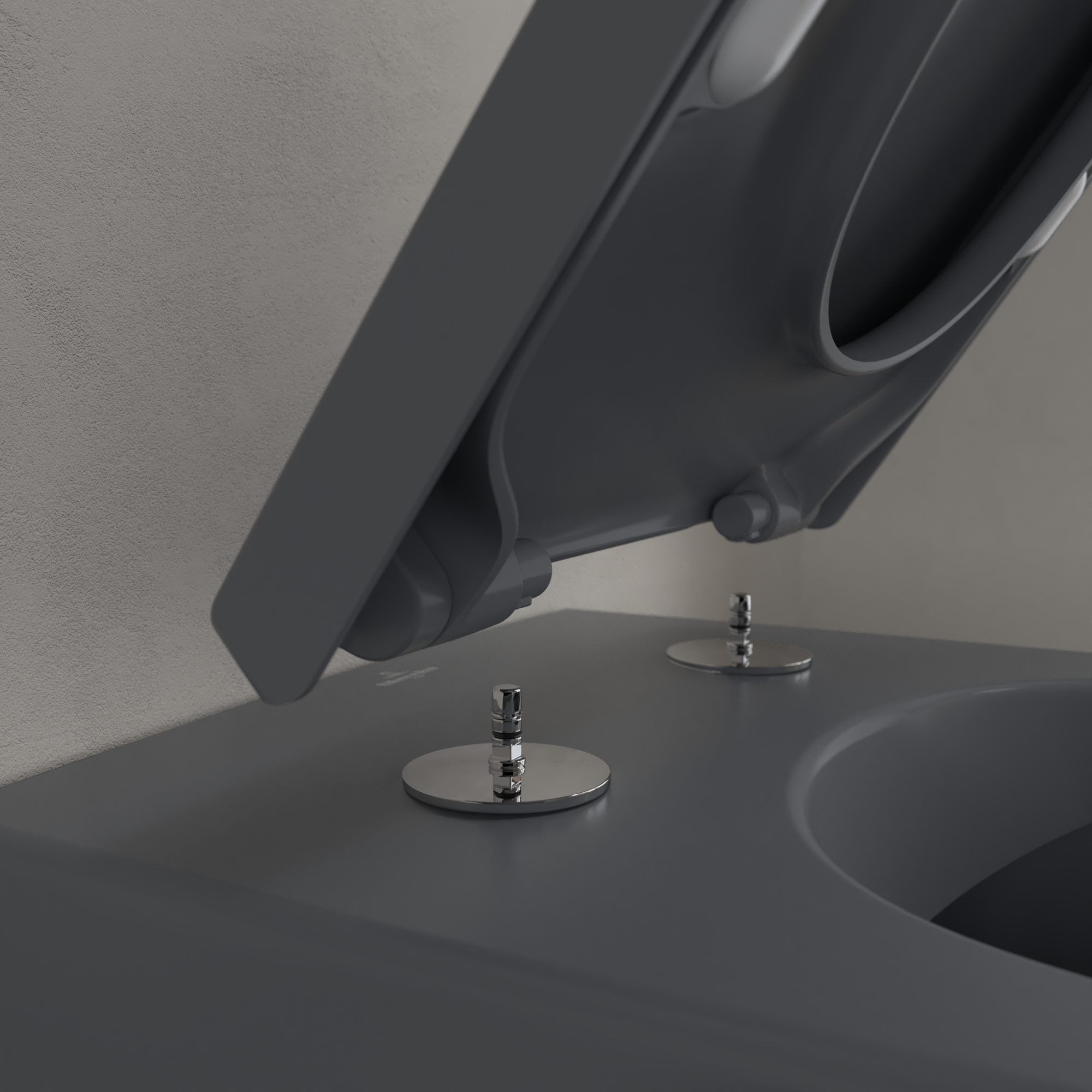 Подвесной унитаз Villeroy&Boch Subway 2.0 глубокий смым, без ободка, с функцией DirectFlush, Graphite CeramicPlus