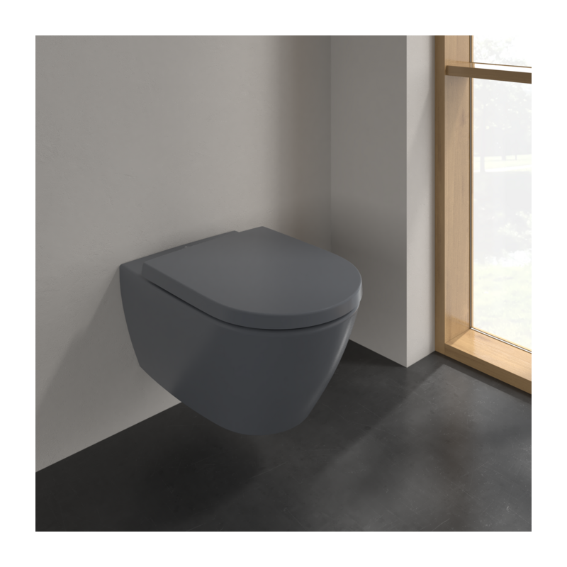 Сидение с крышкой для унитаза Villeroy&Boch Subway 3.0, с механизмом плавного закрытия и быстросъемным сиденьем, графит