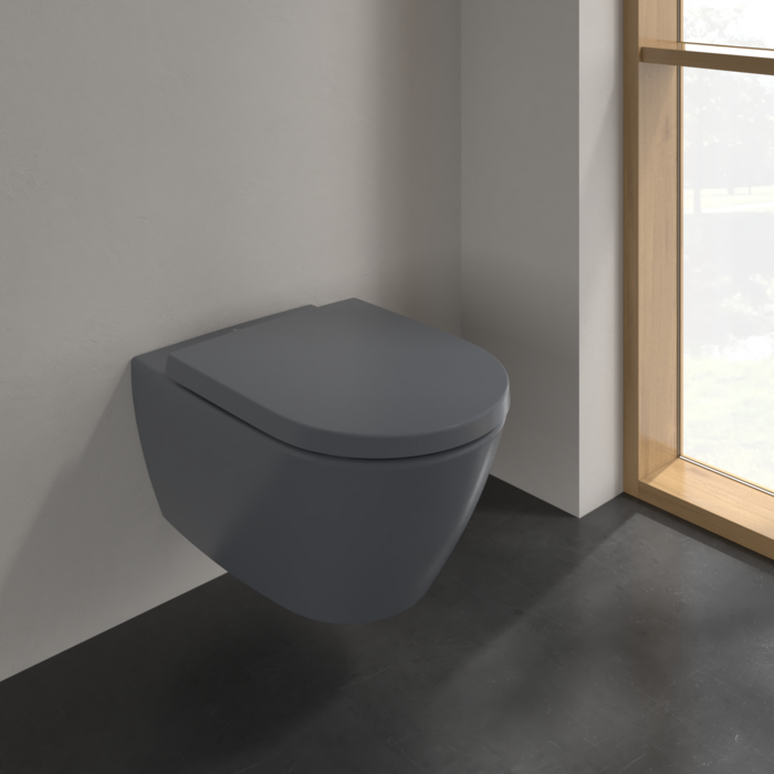 Сидение с крышкой для унитаза Villeroy&Boch Subway 3.0, с механизмом плавного закрытия и быстросъемным сиденьем, графит