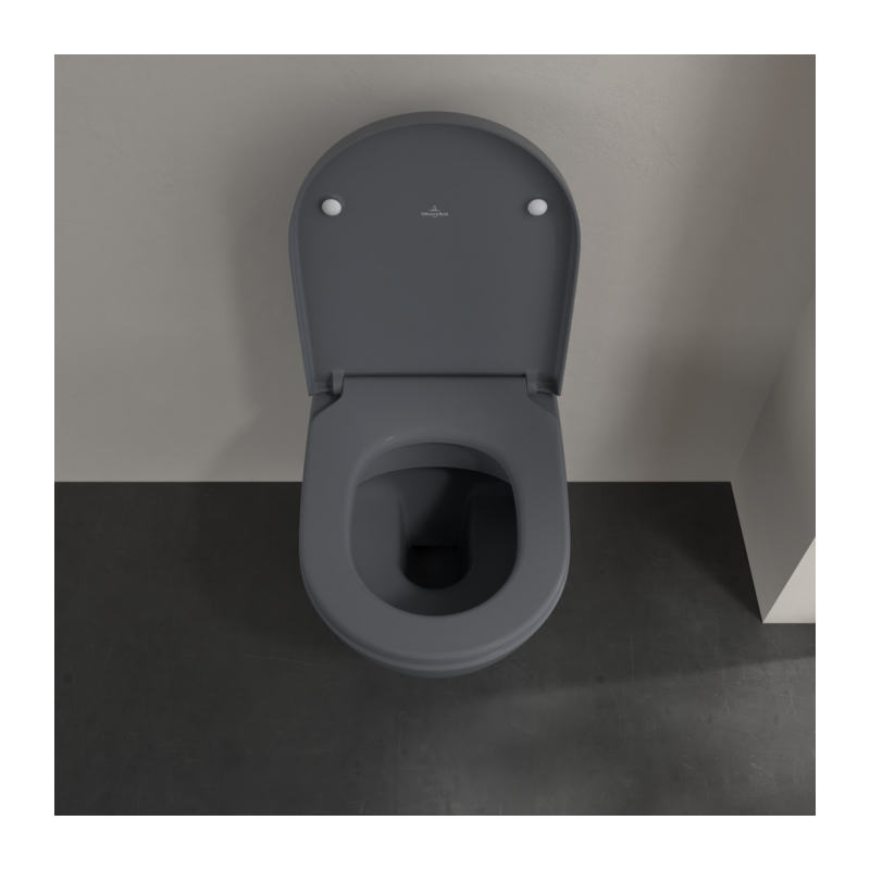 Сидение с крышкой для унитаза Villeroy&Boch Subway 3.0, с механизмом плавного закрытия и быстросъемным сиденьем, графит