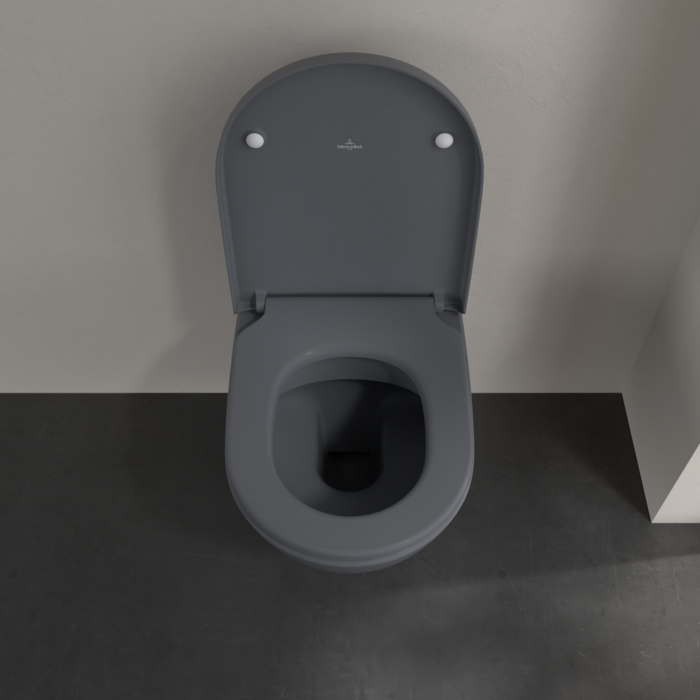 Сидение с крышкой для унитаза Villeroy&Boch Subway 3.0, с механизмом плавного закрытия и быстросъемным сиденьем, графит