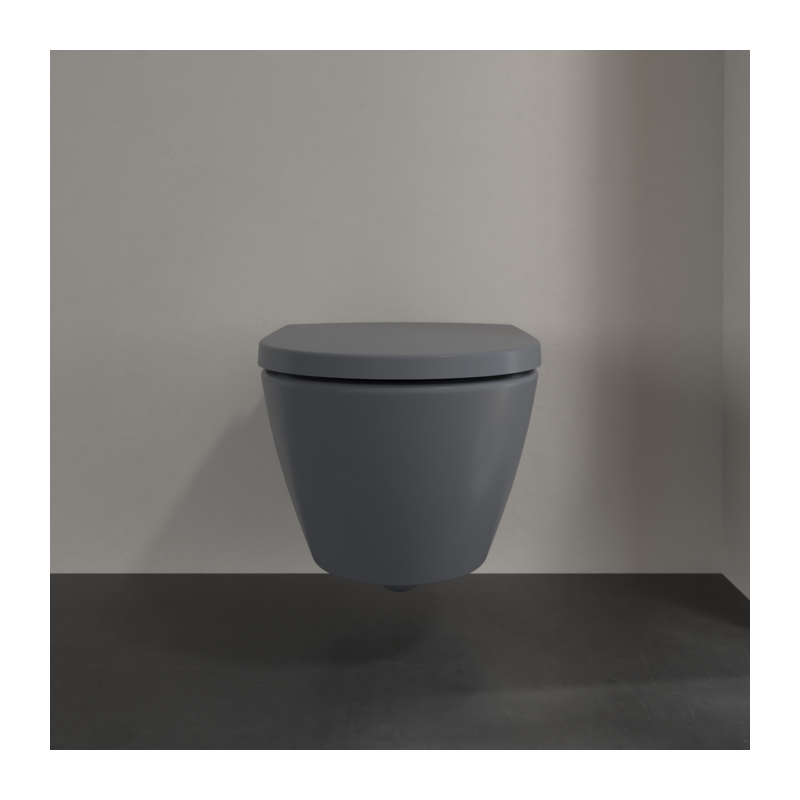 Подвесной унитаз Villeroy&Boch Subway 2.0 глубокий смым, без ободка, с функцией DirectFlush, Graphite CeramicPlus