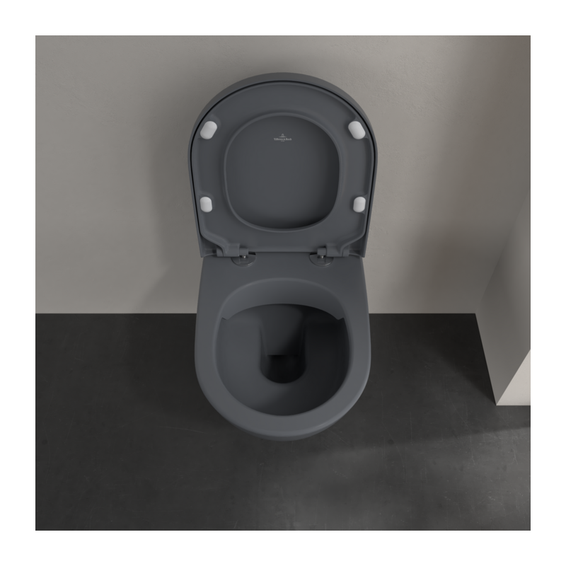 Подвесной унитаз Villeroy&Boch Subway 2.0 глубокий смым, без ободка, с функцией DirectFlush, Graphite CeramicPlus