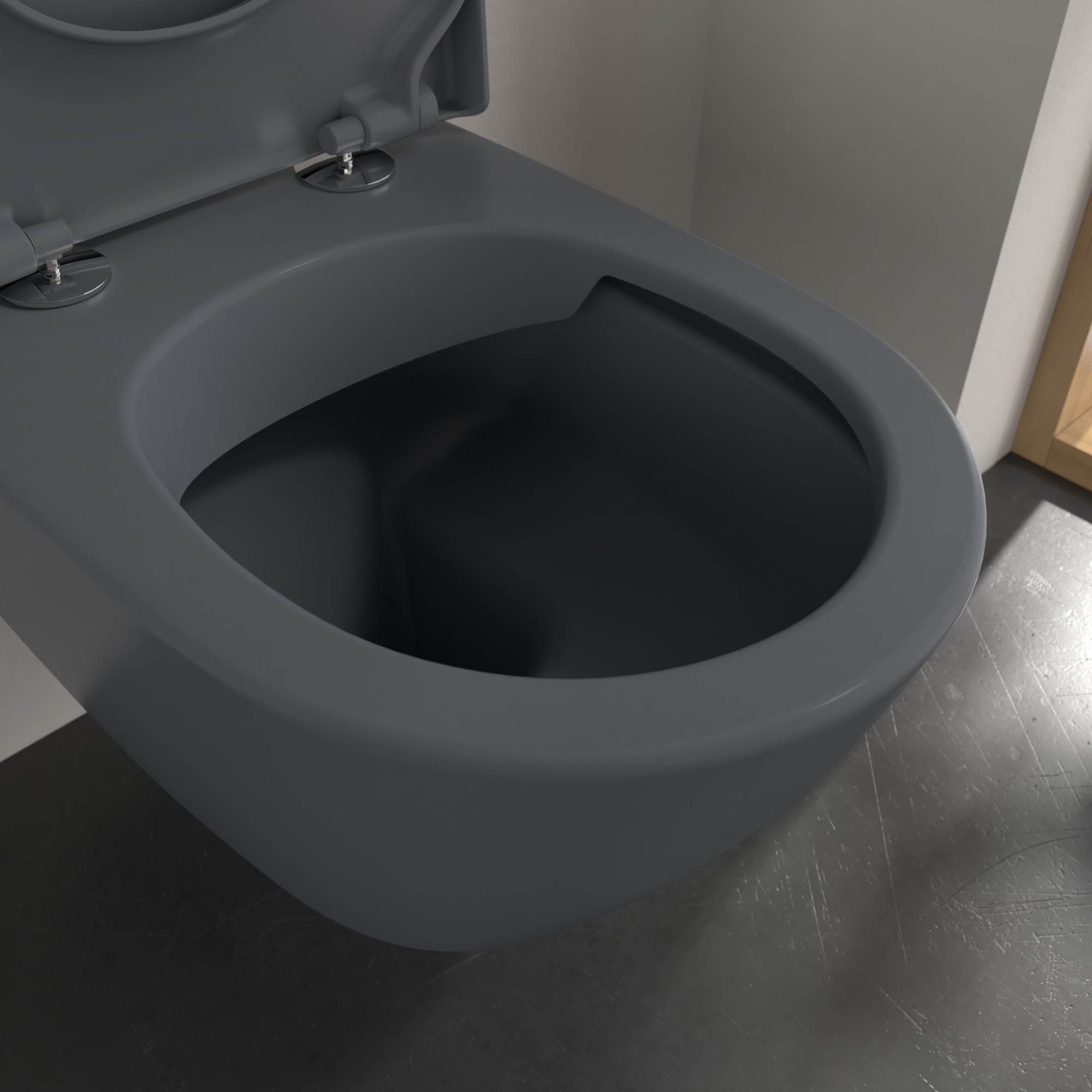 Подвесной унитаз Villeroy&Boch Subway 2.0 глубокий смым, без ободка, с функцией DirectFlush, Graphite CeramicPlus