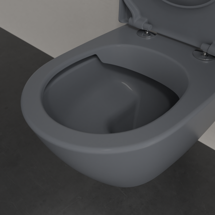 Подвесной унитаз Villeroy&Boch Subway 2.0 глубокий смым, без ободка, с функцией DirectFlush, Graphite CeramicPlus