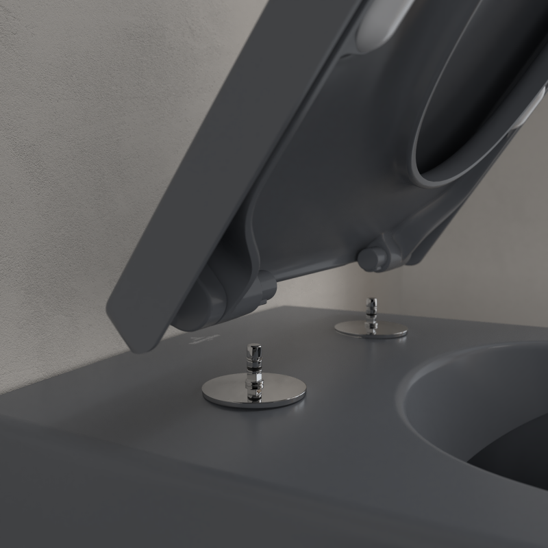 Подвесной унитаз Villeroy&Boch Subway 2.0 глубокий смым, без ободка, с функцией DirectFlush, Graphite CeramicPlus