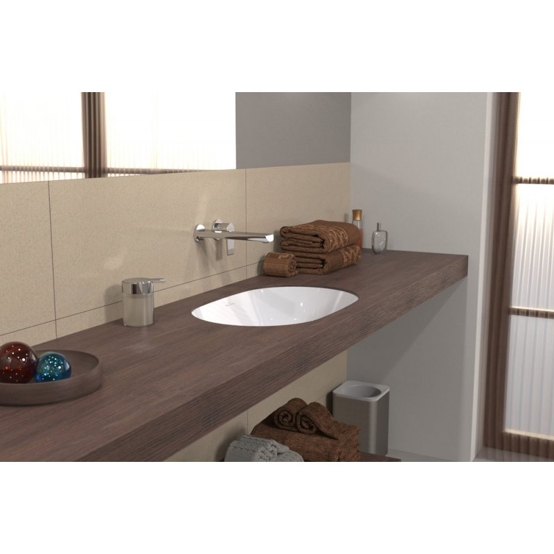 Раковина Villeroy&Boch Architectura для монтажа снизу, 570x375x175мм, неглазурованная внешняя поверхность, Альпийский белый