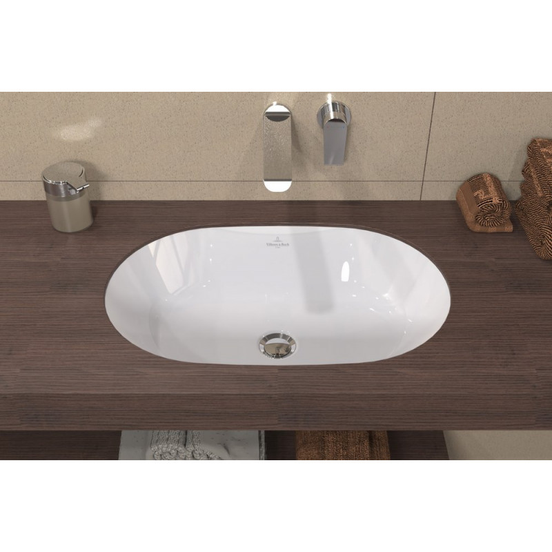 Раковина Villeroy&Boch Architectura для монтажа снизу, 570x375x175мм, неглазурованная внешняя поверхность, Альпийский белый