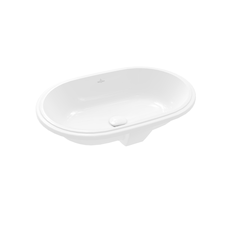Раковина Villeroy&Boch Architectura для монтажа снизу, 570x375x175мм, неглазурованная внешняя поверхность, Альпийский белый