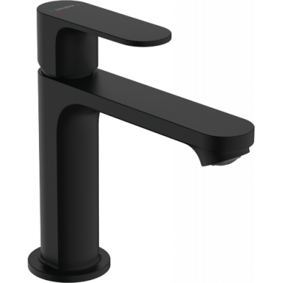 Однорычажный смеситель для раковины Hansgrohe Rebris S 110 с донным клапаном, матовый черный