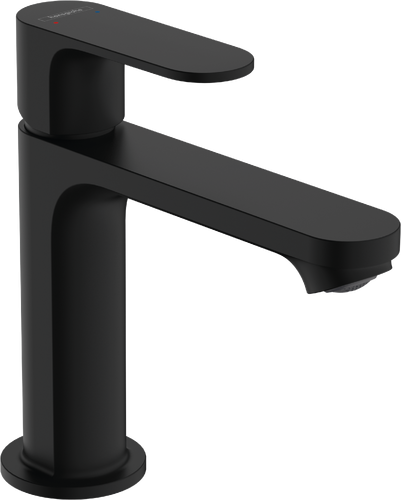 Однорычажный смеситель для раковины Hansgrohe Rebris S 110 с донным клапаном, матовый черный