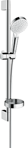 Душевой гарнитур Hansgrohe Crometta 100 Vario со штангой 65 см и мыльницей, Белый/Хром