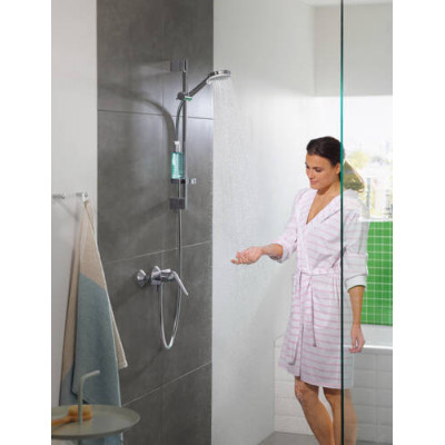 Душевой гарнитур Hansgrohe Crometta 100 Vario со штангой 65 см и мыльницей, Белый/Хром