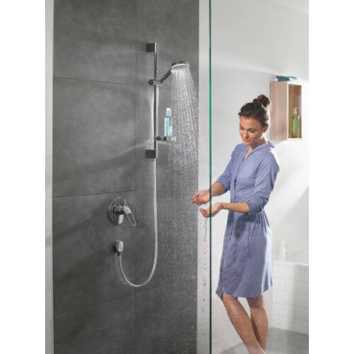 Душевой гарнитур Hansgrohe Crometta 100 Vario со штангой 65 см и мыльницей, Белый/Хром
