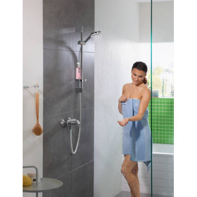 Душевой гарнитур Hansgrohe Crometta 100 Vario со штангой 65 см и мыльницей, Белый/Хром
