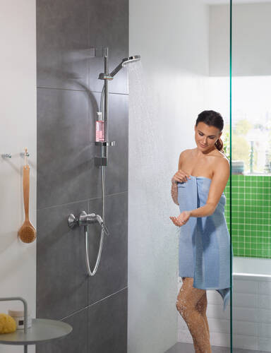 Душевой гарнитур Hansgrohe Crometta 100 Vario со штангой 65 см и мыльницей, Белый/Хром