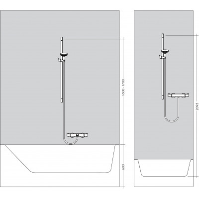 Душевой гарнитур Hansgrohe Crometta 100 Vario со штангой 65 см и мыльницей, Белый/Хром