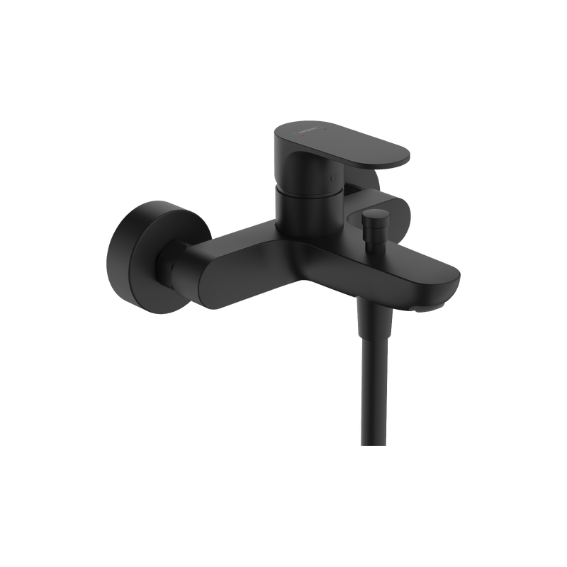 Однорычажный смеситель Hansgrohe Rebris S для ванны для наружного монтажа, матовый черный