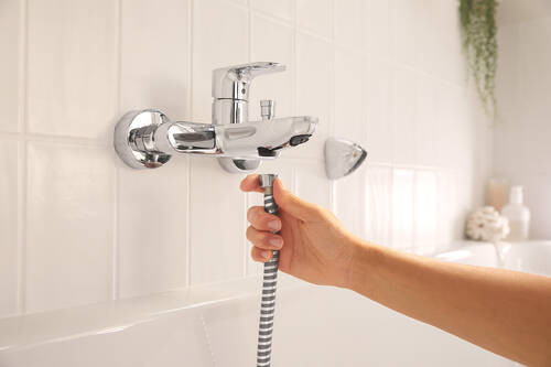 Однорычажный смеситель Hansgrohe Rebris S для ванны для наружного монтажа, хром