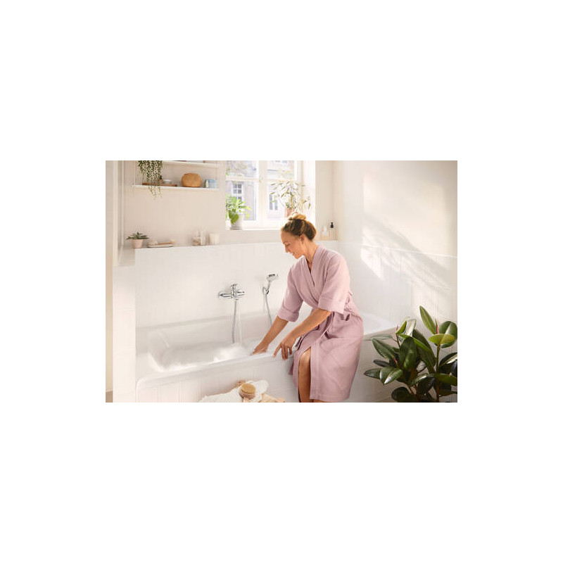 Однорычажный смеситель Hansgrohe Rebris S для ванны для наружного монтажа, хром