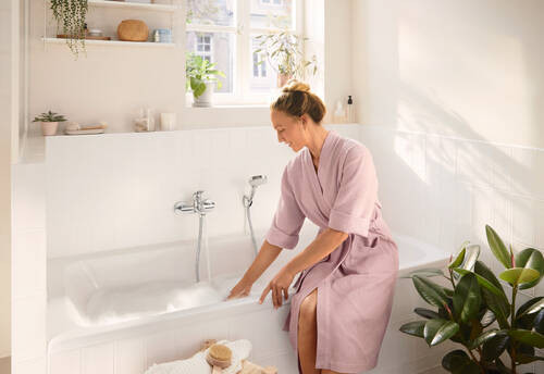 Однорычажный смеситель Hansgrohe Rebris S для ванны для наружного монтажа, хром