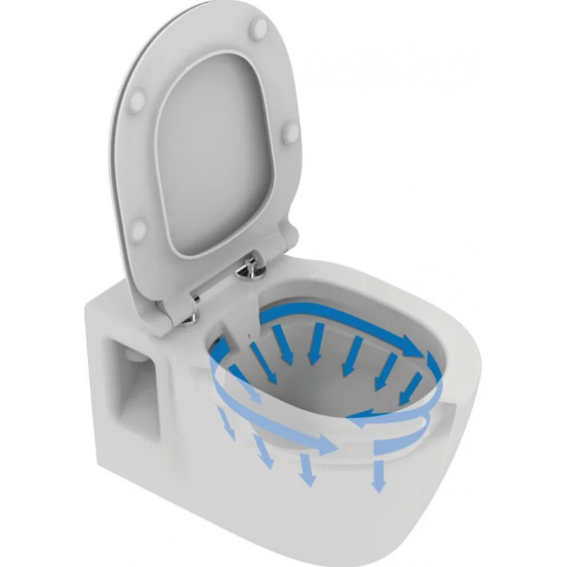 Унитаз подвесной с сиденьем дюропласт микролифт CONNECT Rimless Ideal Standard E822301