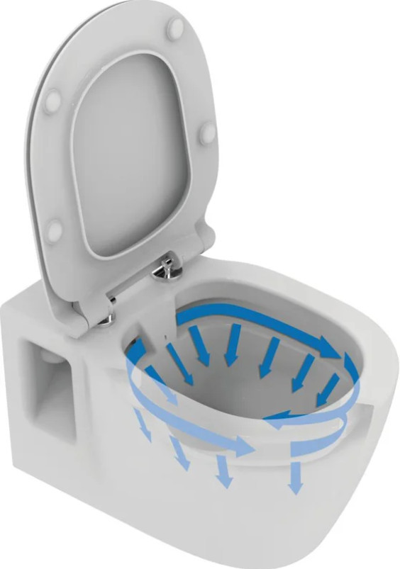 Унитаз подвесной с сиденьем дюропласт микролифт CONNECT Rimless Ideal Standard E822301