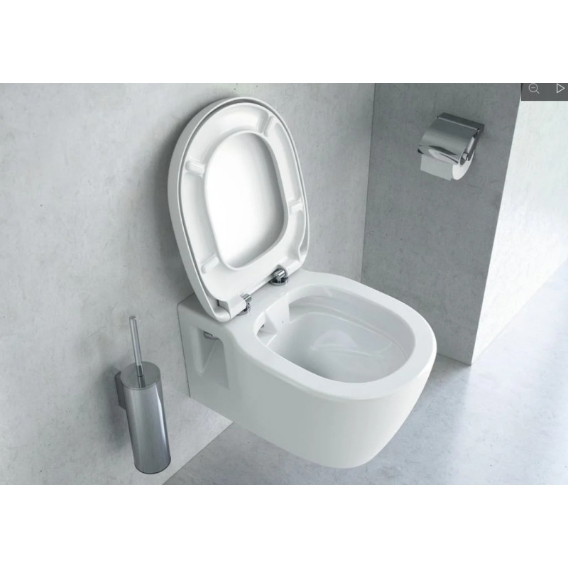 Унитаз подвесной с сиденьем дюропласт микролифт CONNECT Rimless Ideal Standard E822301