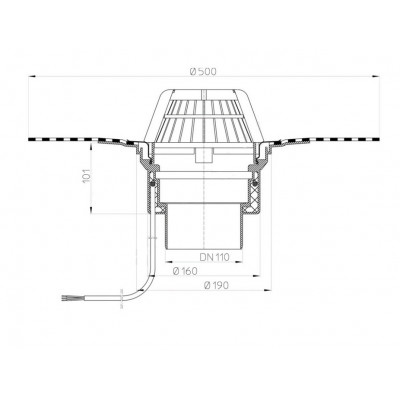 Воронка кровельная Дн110 HL HL62.1H/1