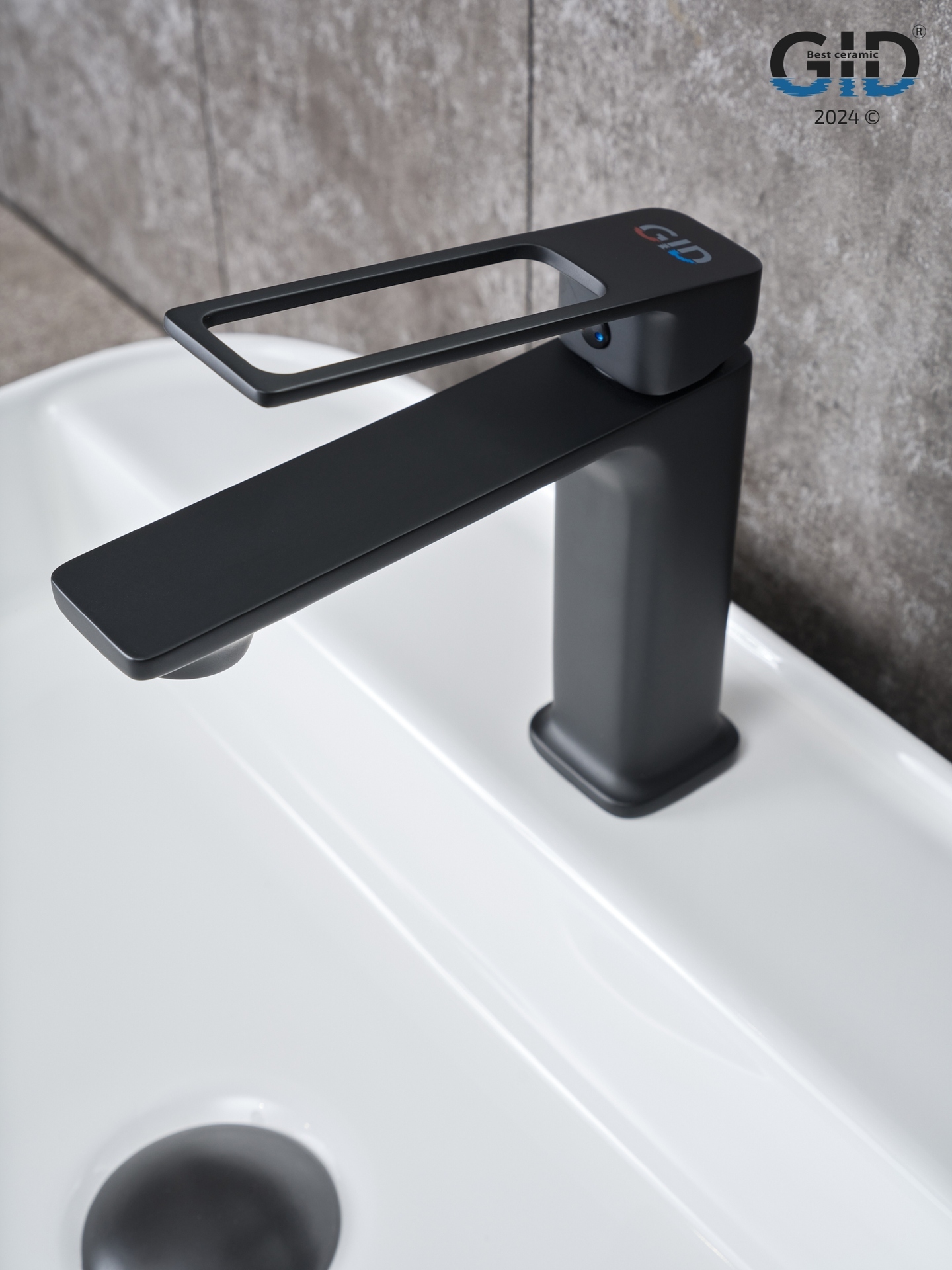 Смеситель для раковины Gid Niagara L057-BM-K L057BMK черный матовый