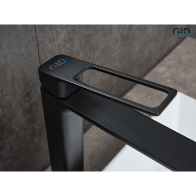Смеситель высокий для раковины Gid Niagara L057-BM-D L057BMD черный матовый