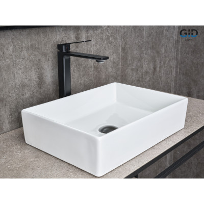 Смеситель высокий для раковины Gid Niagara L057-BM-D L057BMD черный матовый