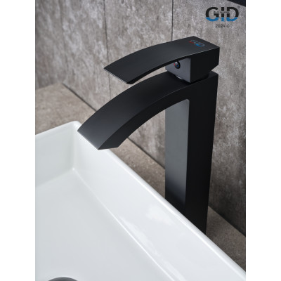 Смеситель высокий для раковины Gid Victoria L120-BM-D L120BMD черный матовый