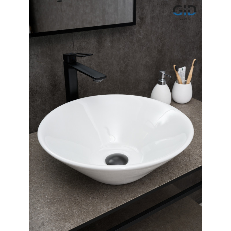 Раковина Gid N9102 51210 накладная белая 42x42x15