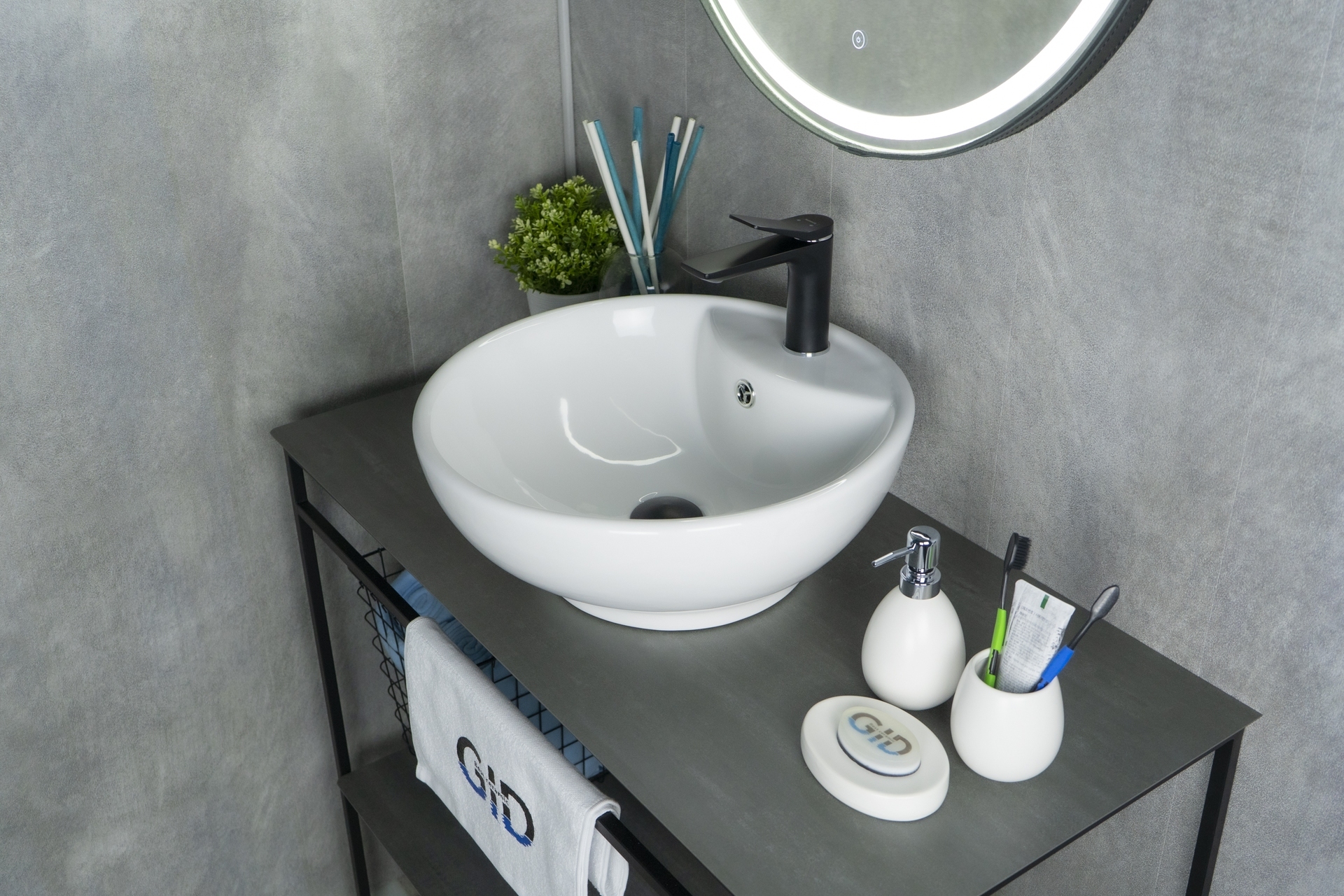 Раковина Gid N9001 51101 накладная белая 45x45x17