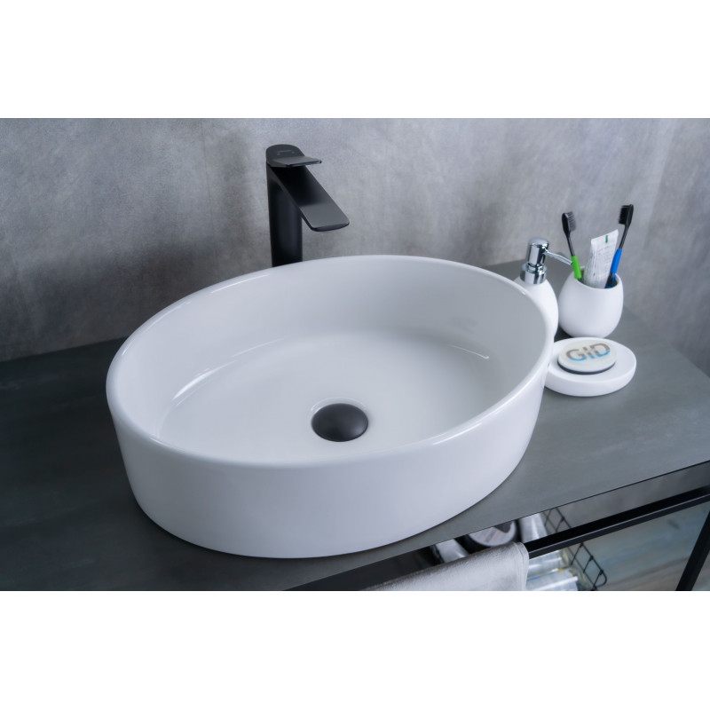 Раковина Gid N9012 51106 накладная белая 50x36x14