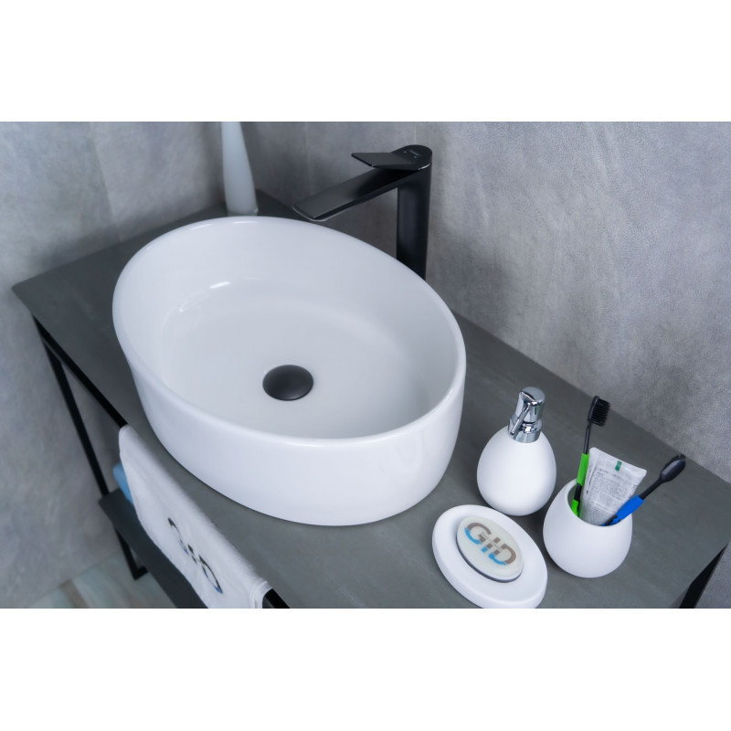 Раковина Gid N9012 51106 накладная белая 50x36x14